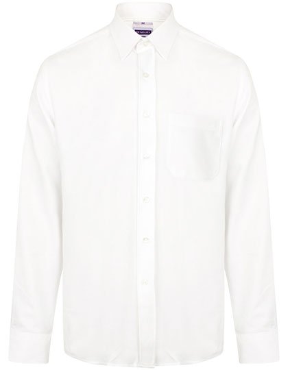 Henbury Men's Wicking Long Sleeve Shirt – White