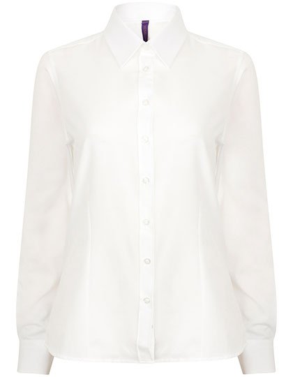 Henbury Ladies' Wicking Long Sleeve Shirt – White