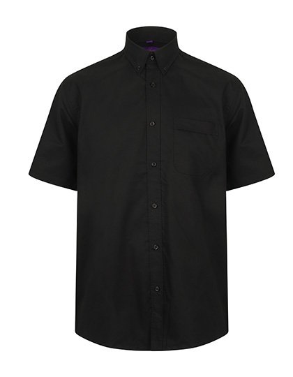 Henbury Men's Wicking Short Sleeve Shirt – Black