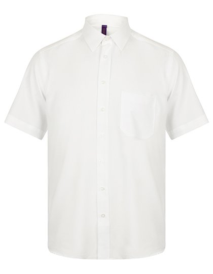 Henbury Men's Wicking Short Sleeve Shirt – White
