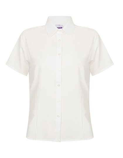 Henbury Ladies' Wicking Short Sleeve Shirt – White