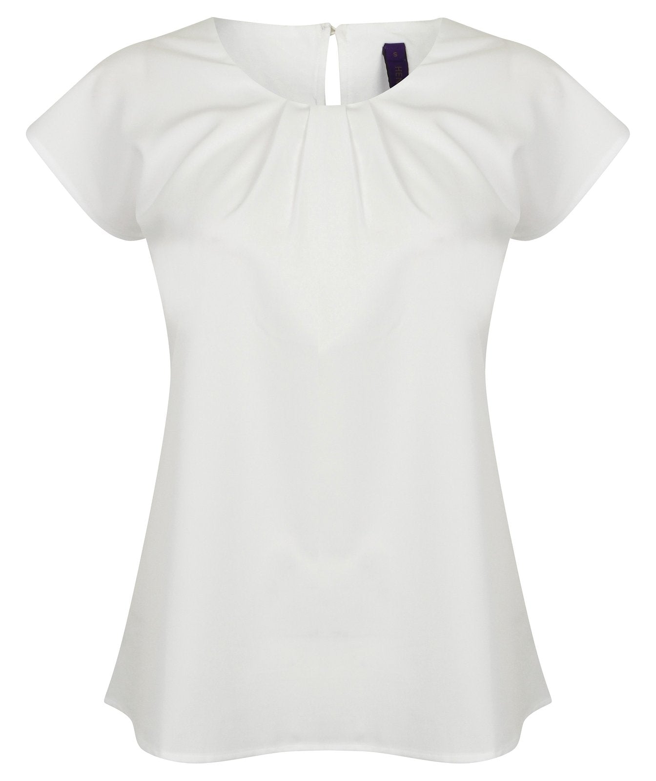 Henbury Ladies' Pleat Front Short Sleeve Blouse