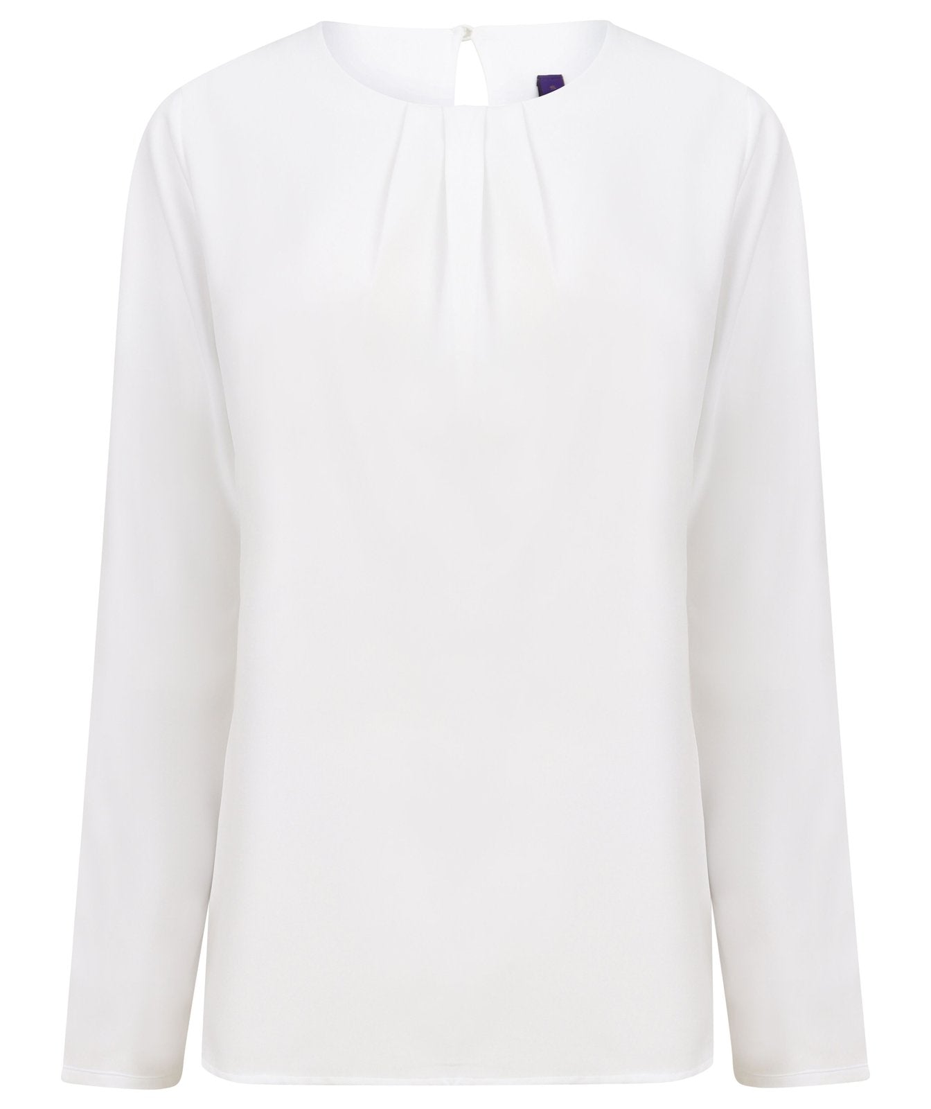 Henbury Ladies' Pleat Front Long Sleeved Blouse