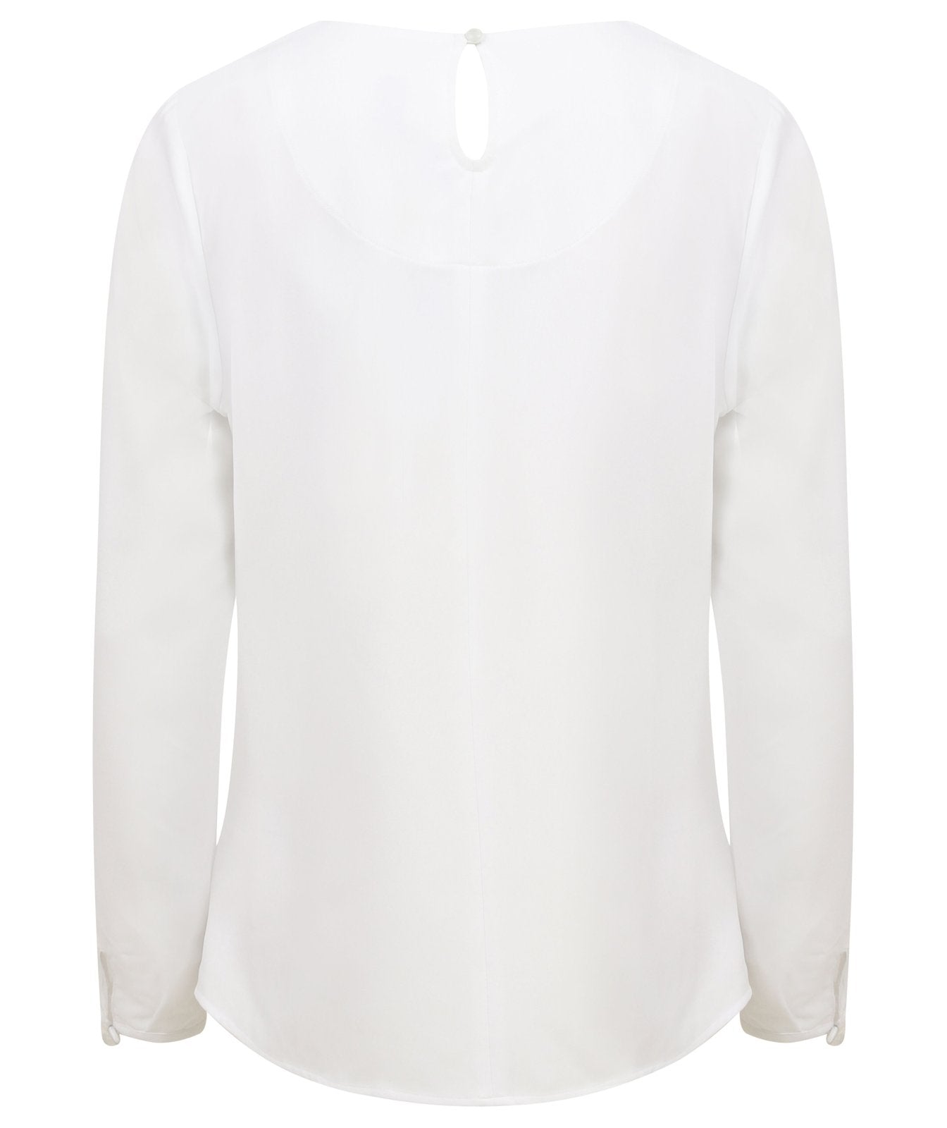Henbury Ladies' Pleat Front Long Sleeved Blouse
