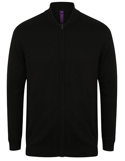 Henbury Unisex Zip Through Cardigan – Black