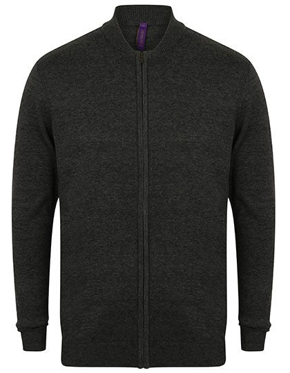 Henbury Unisex Zip Through Cardigan – Grey Marl