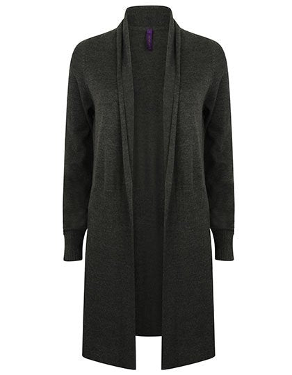 Henbury Ladies' Longline Open Cardigan – Grey Marl