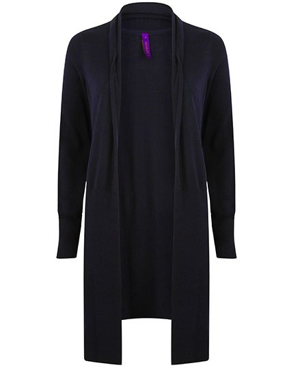 Henbury Ladies' Longline Open Cardigan – Navy