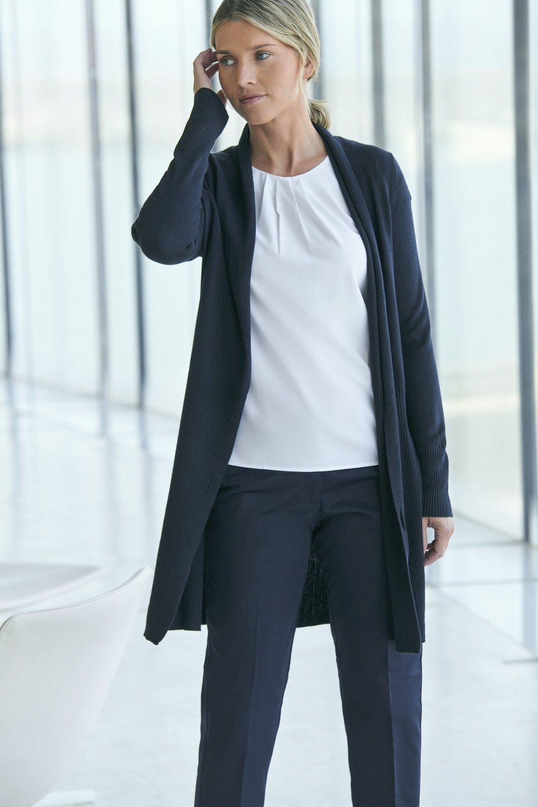 Henbury Ladies' Longline Open Cardigan