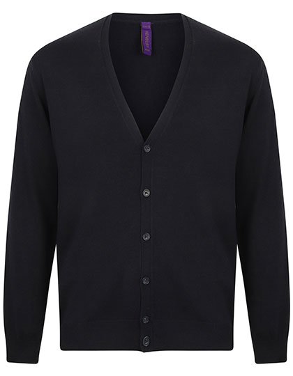 Henbury Men's Lightweight V-Neck Cardigan – Navy