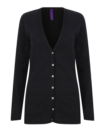 Henbury Ladies' Lightweight V-Neck Cardigan – Navy