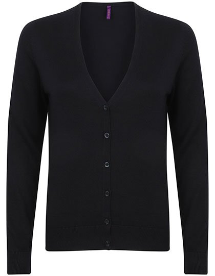Henbury Ladies' Lightweight V-Neck Short Cardigan – Navy