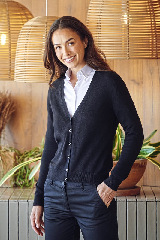Henbury Ladies' Lightweight V-Neck Short Cardigan