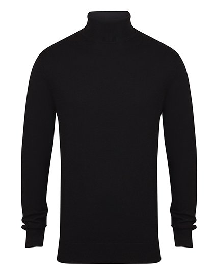 Henbury Men's Roll Neck Jumper – Black