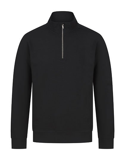 Henbury Unisex Sustainable 1/4 Zip Sweatshirt – Black
