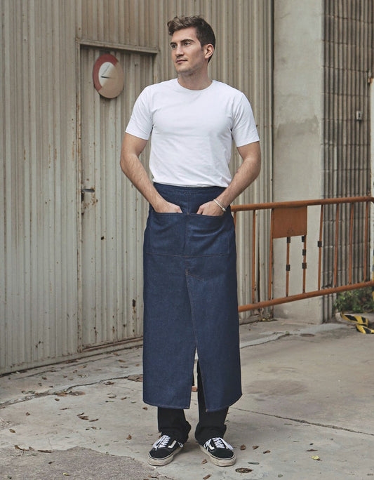 Link Kitchen Wear Jeans Bistro Apron With Split and Pocket