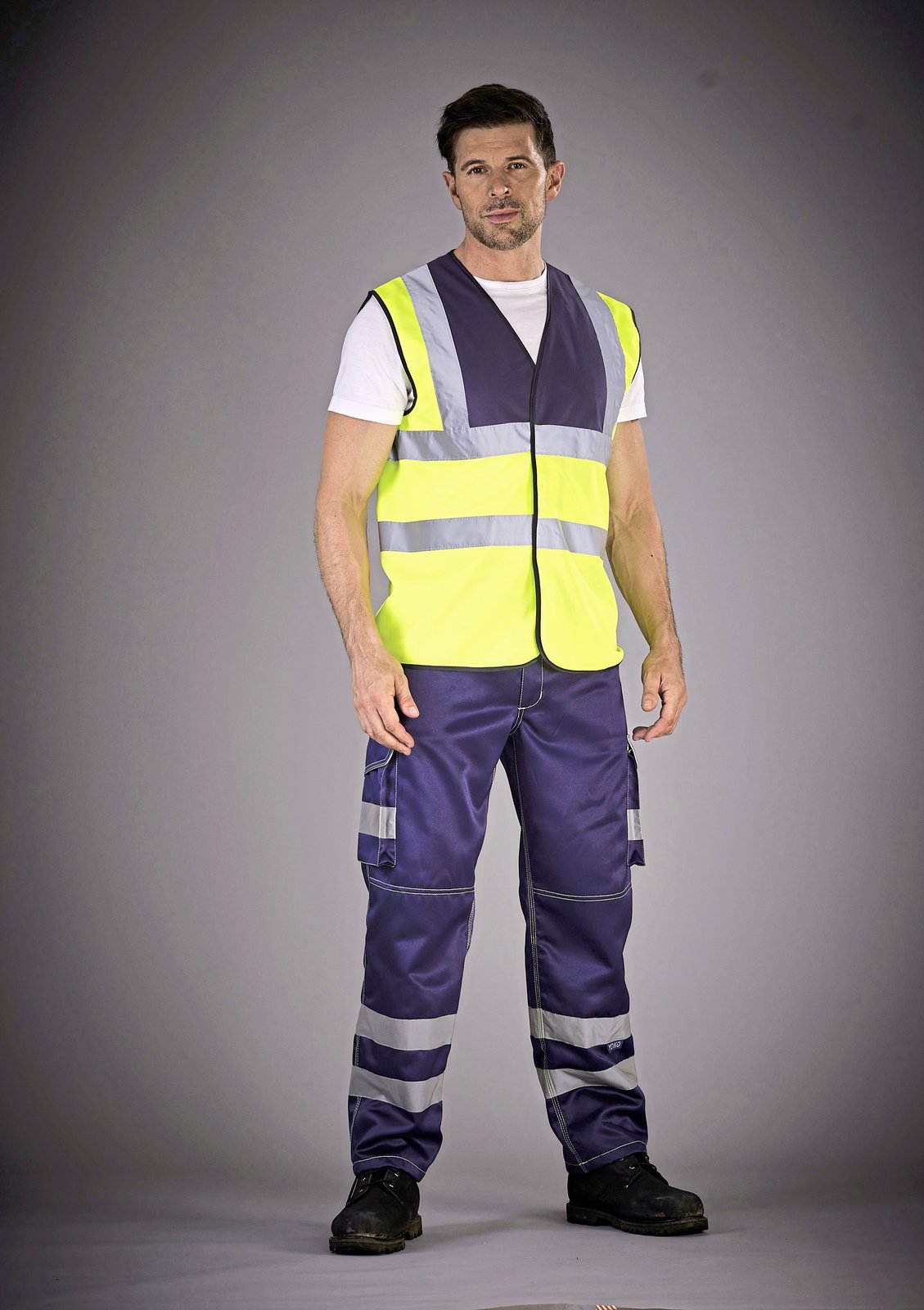 YOKO Hi-Vis Cargo Trousers With Knee Pad Pockets