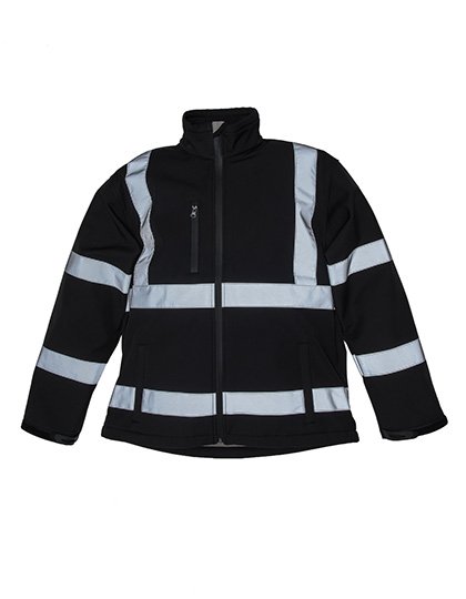 YOKO Hi-Vis 2 Bands & Braces Softshell Jacket – Black