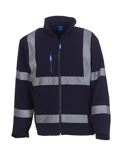 YOKO Hi-Vis 2 Bands & Braces Softshell Jacket – Navy