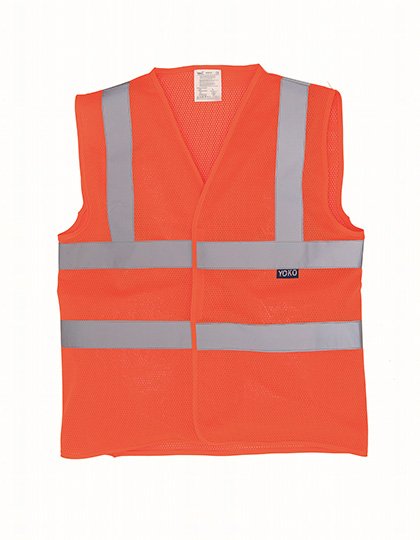 YOKO Hi-Vis Top Cool Recycled Open Mesh Waistcoat – Hi-Vis Orange