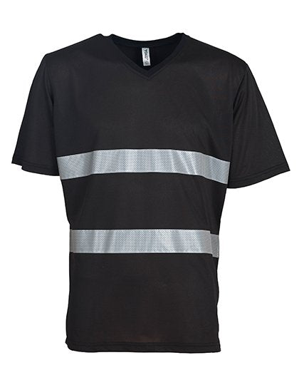 YOKO Hi-Vis Top Cool Super Light V-Neck T-Shirt – Black
