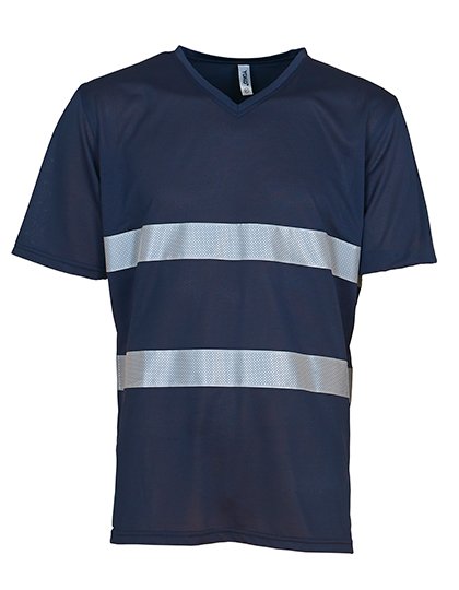 YOKO Hi-Vis Top Cool Super Light V-Neck T-Shirt – Navy
