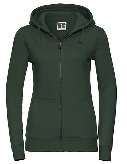 Russell Athletic Ladies' Authentic Zipped Hood Jacket – Bottle Green