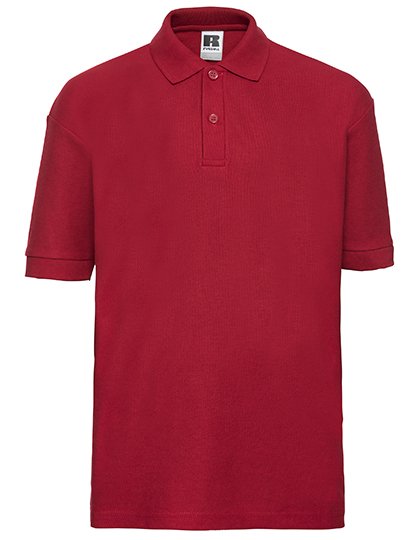 Russell Athletic Kids Classic Polycotton Polo – Bright Red