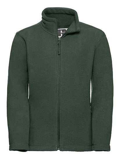 Russell Athletic Kids Full Zip Outdoor Fleece – Bottle Green